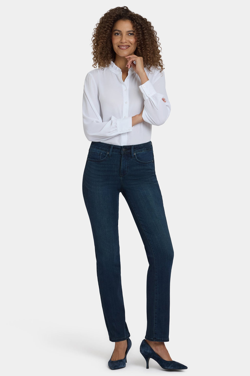 Marilyn Straight Jeans In Petite - Obsidian Blue