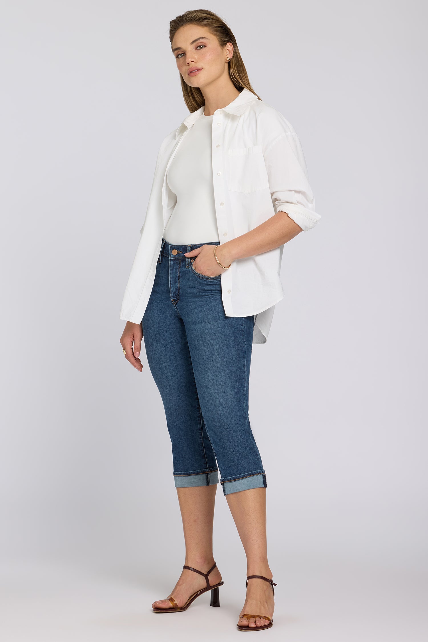 Marilyn Straight Crop Jeans In Petite - Sunset Villa