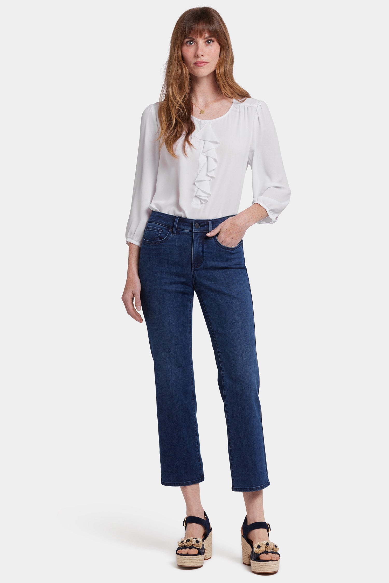 Marilyn Straight Ankle Jeans In Petite - Ibiza Blues