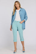 Marilyn Straight Crop Jeans In Petite - Aqua Haze