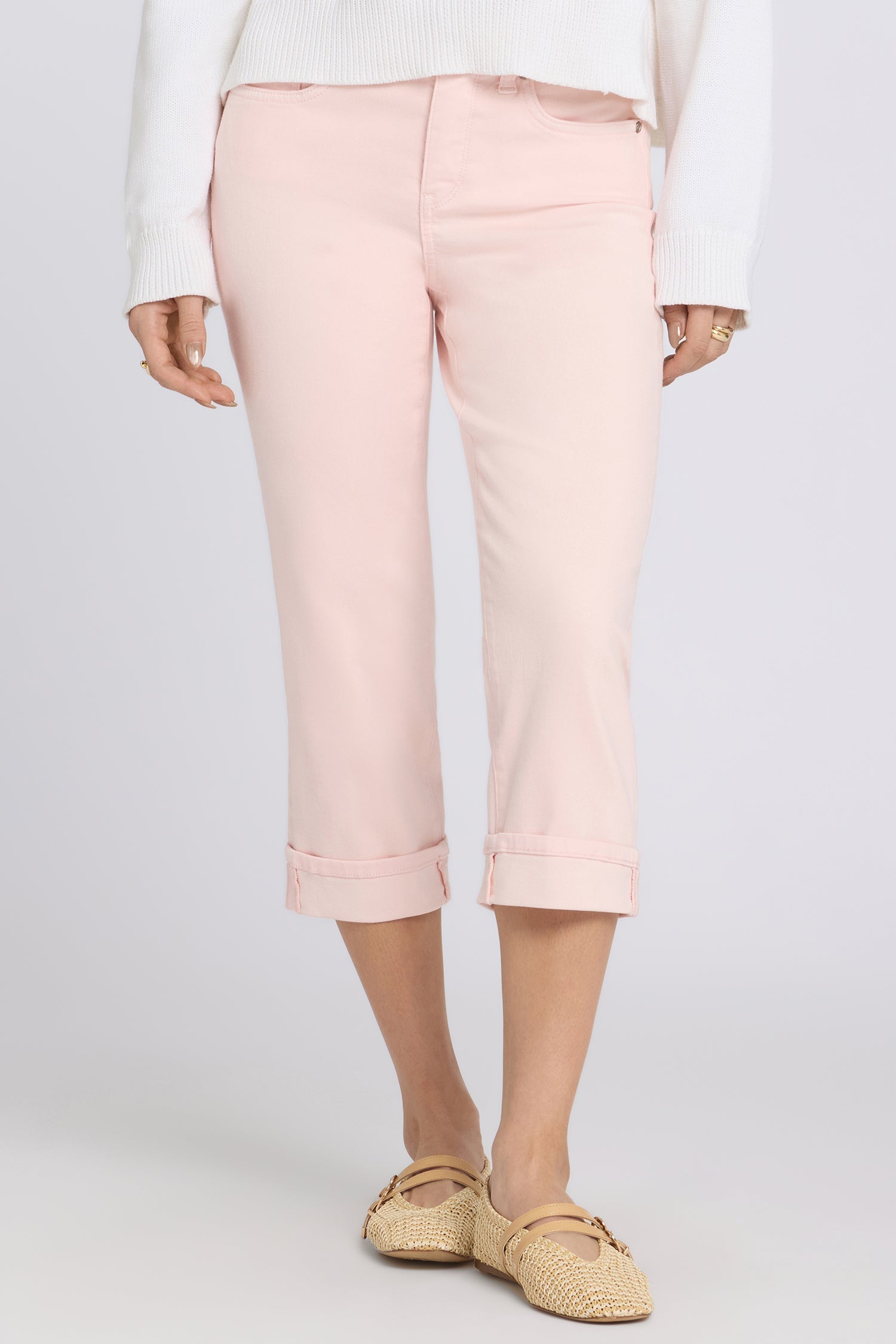 Marilyn Straight Crop Jeans In Petite - Pink Dogwood