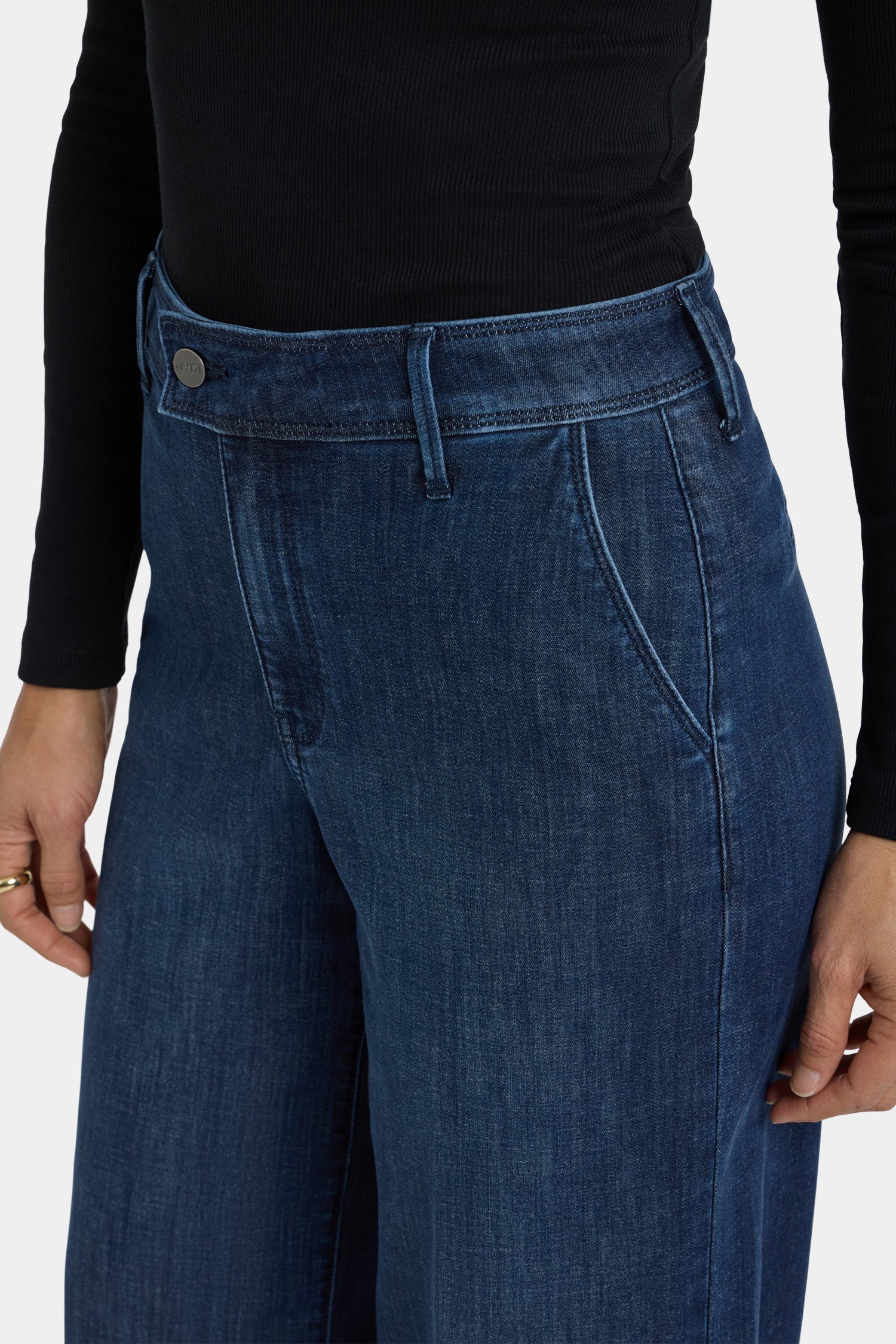 Mona Wide Leg Trouser Jeans In Petite - Louvre Sapphire