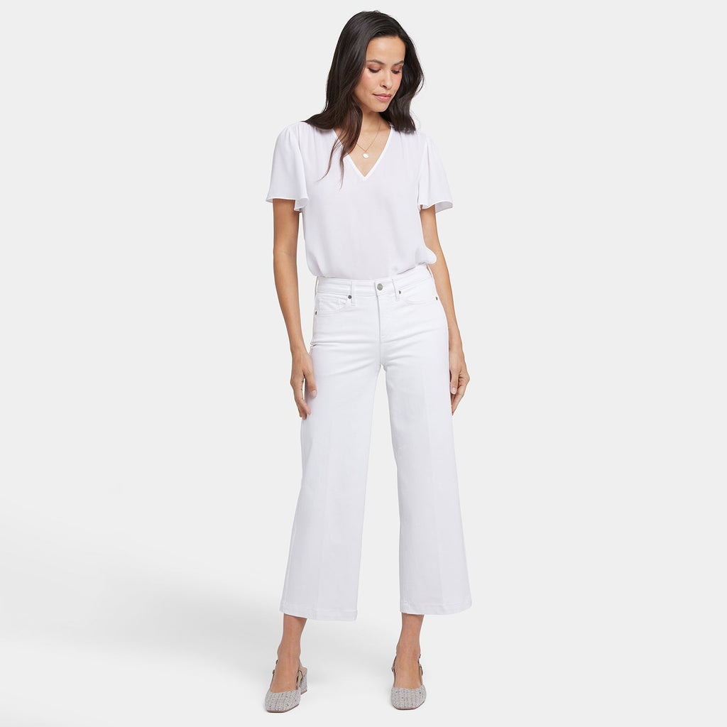 Teresa Wide Leg Ankle Jeans In Petite - Optic White
