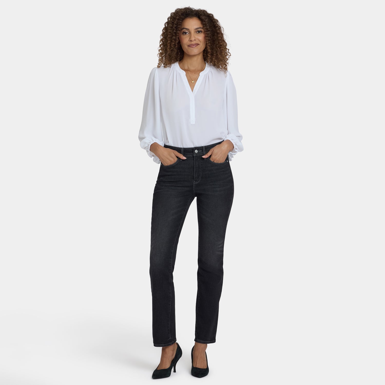 Marilyn Straight Jeans In Petite - Paris Lights