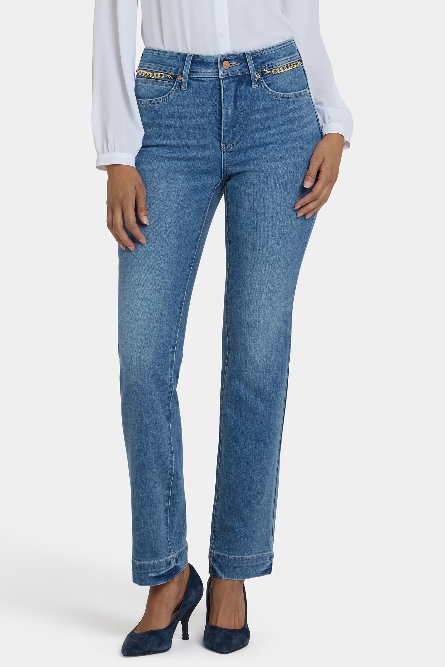 Marilyn Straight Jeans In Petite - Bastille Sea