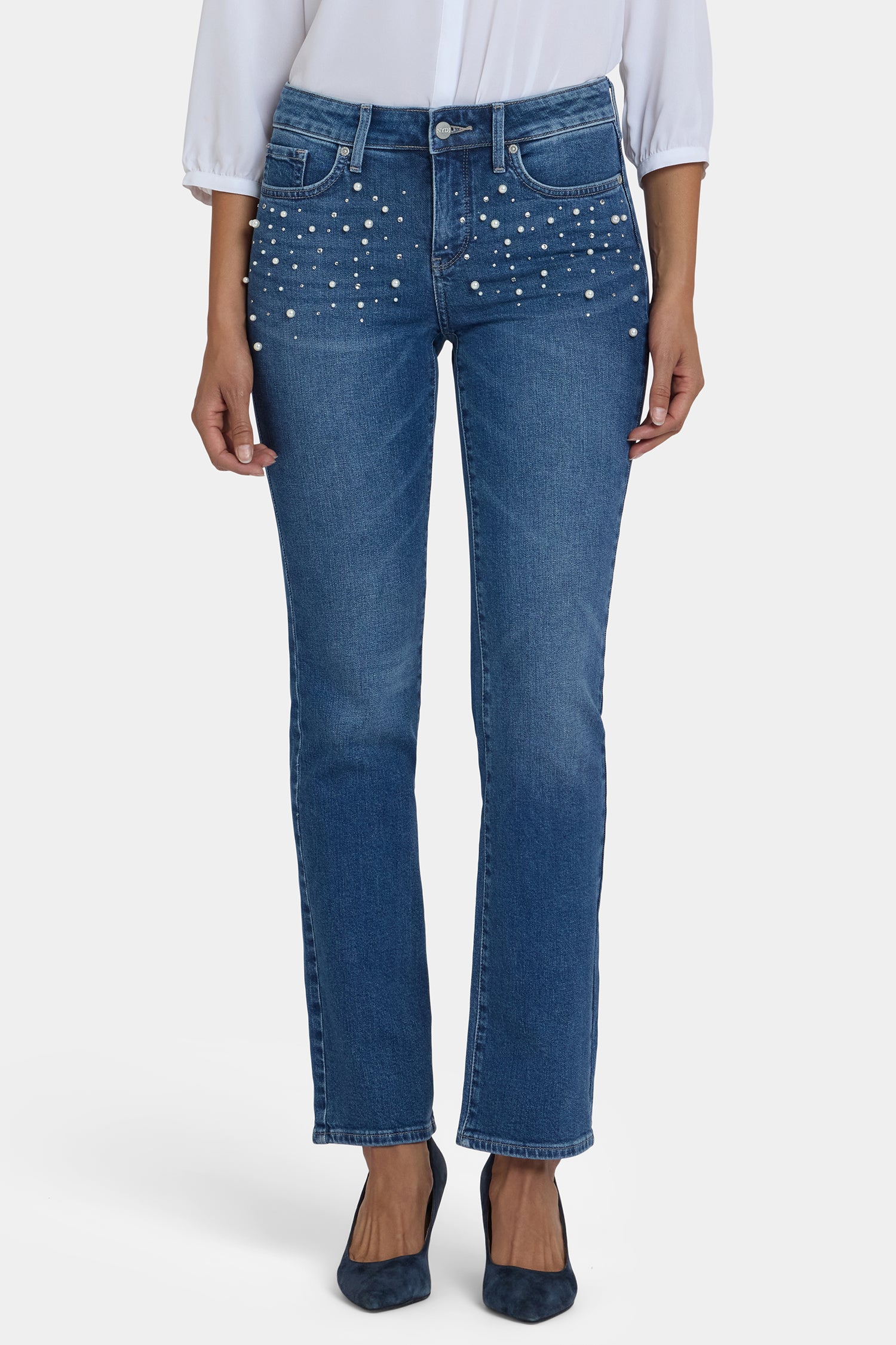 Marilyn Straight Jeans In Petite - Lake Notre-Dame