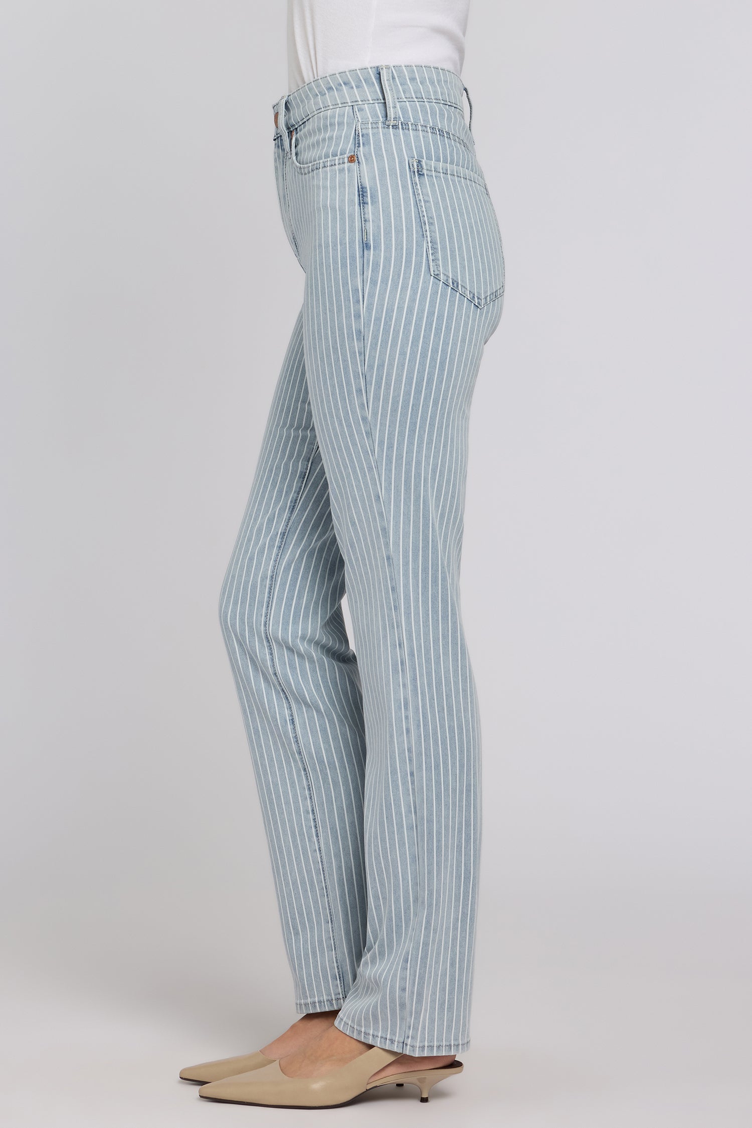 Marilyn Straight Jeans In Petite - Azure Stripe