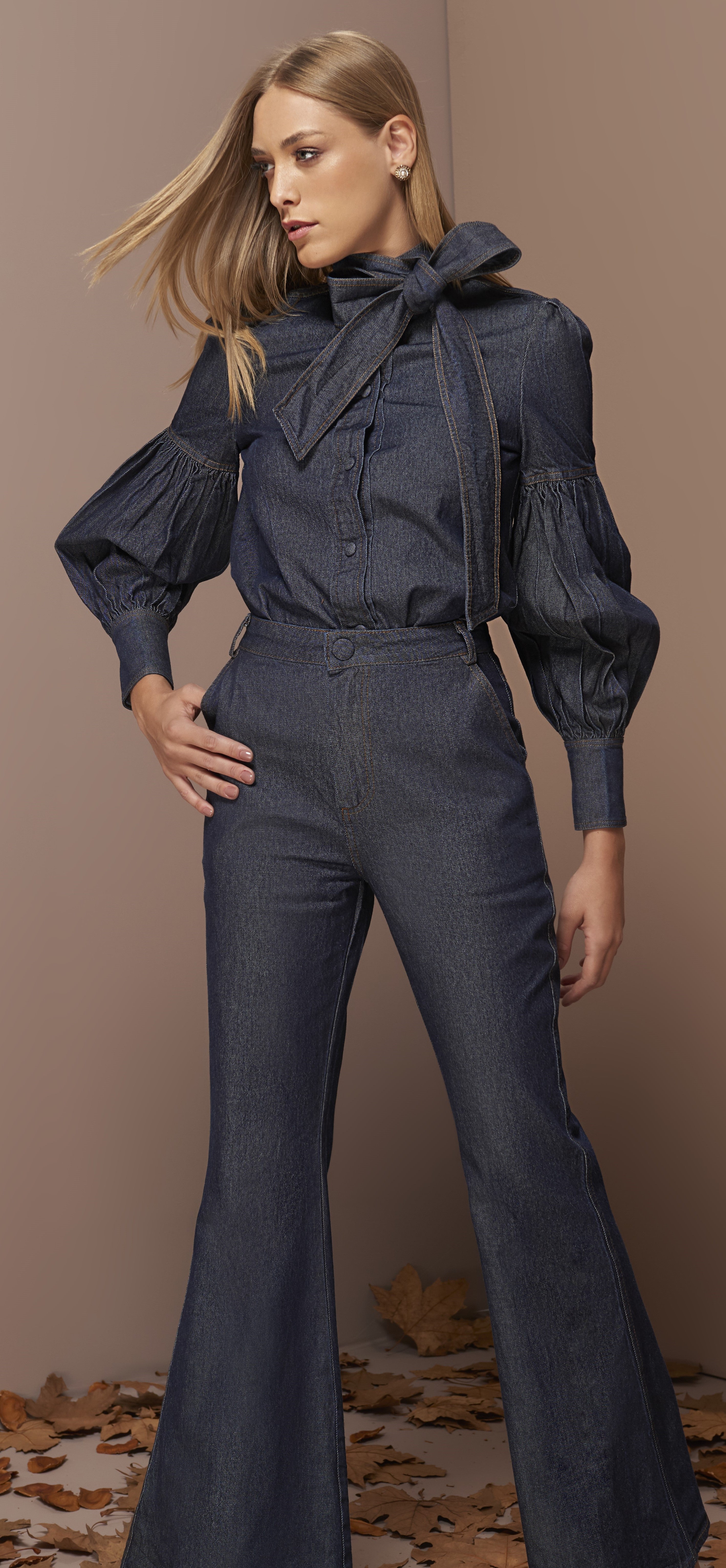 Anne Fernandes Bow Blouse+Pants Set