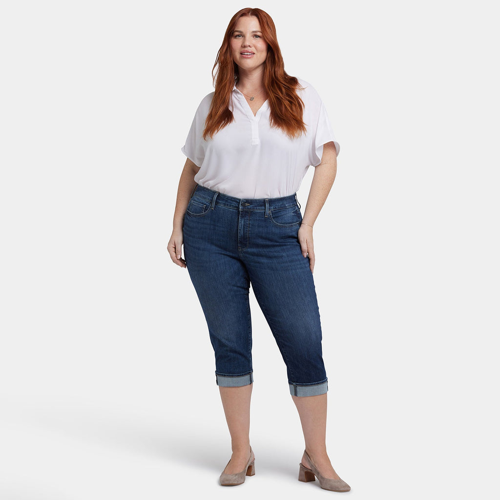 Marilyn Straight Crop Jeans In Plus Size - Rio Rapids