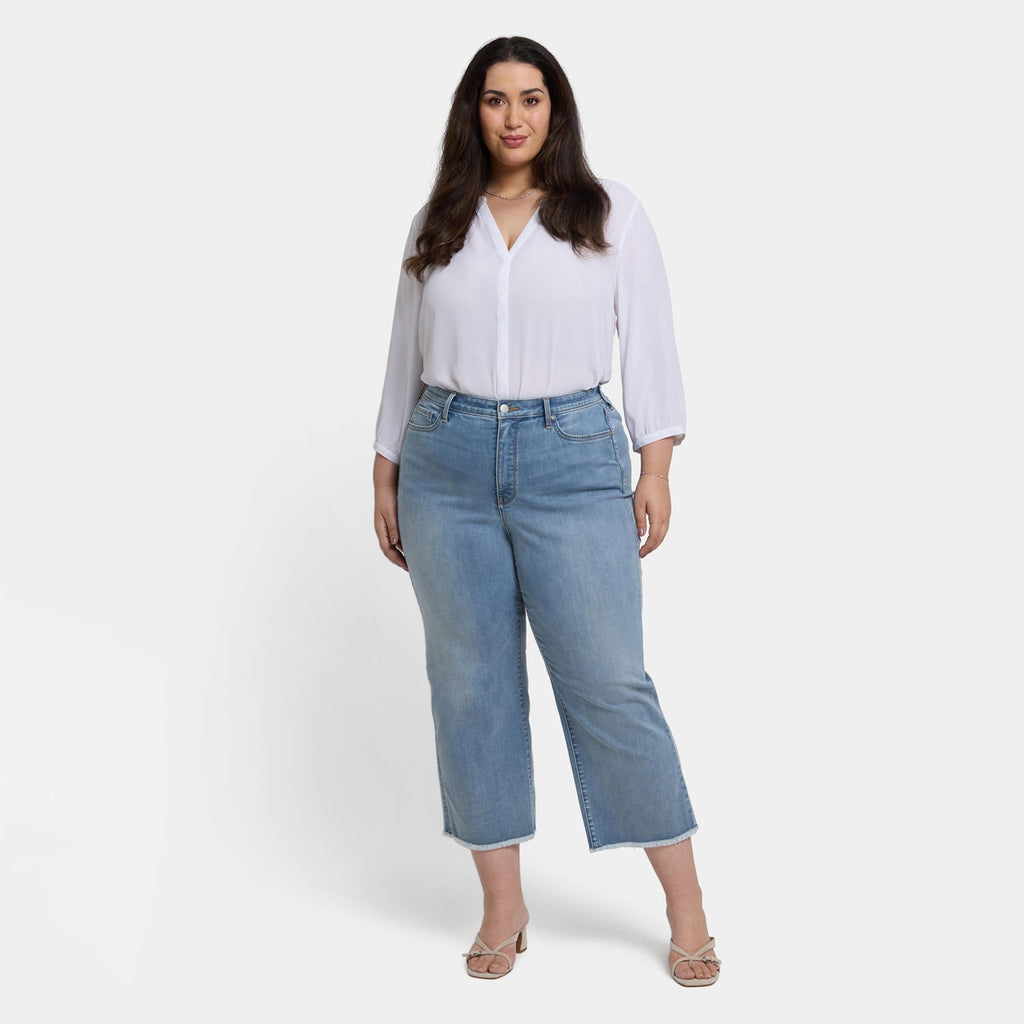 Coco Relaxed Wide Leg Crop Jeans In Plus Size - Santiago Sea