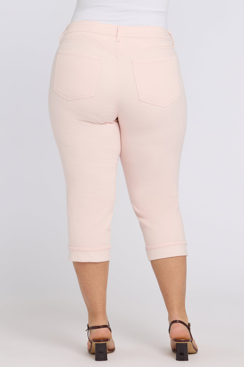 Marilyn Straight Crop Jeans In Plus Size - Pink Dogwood