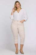 Marilyn Straight Crop Jeans In Plus Size - Snow Leopard