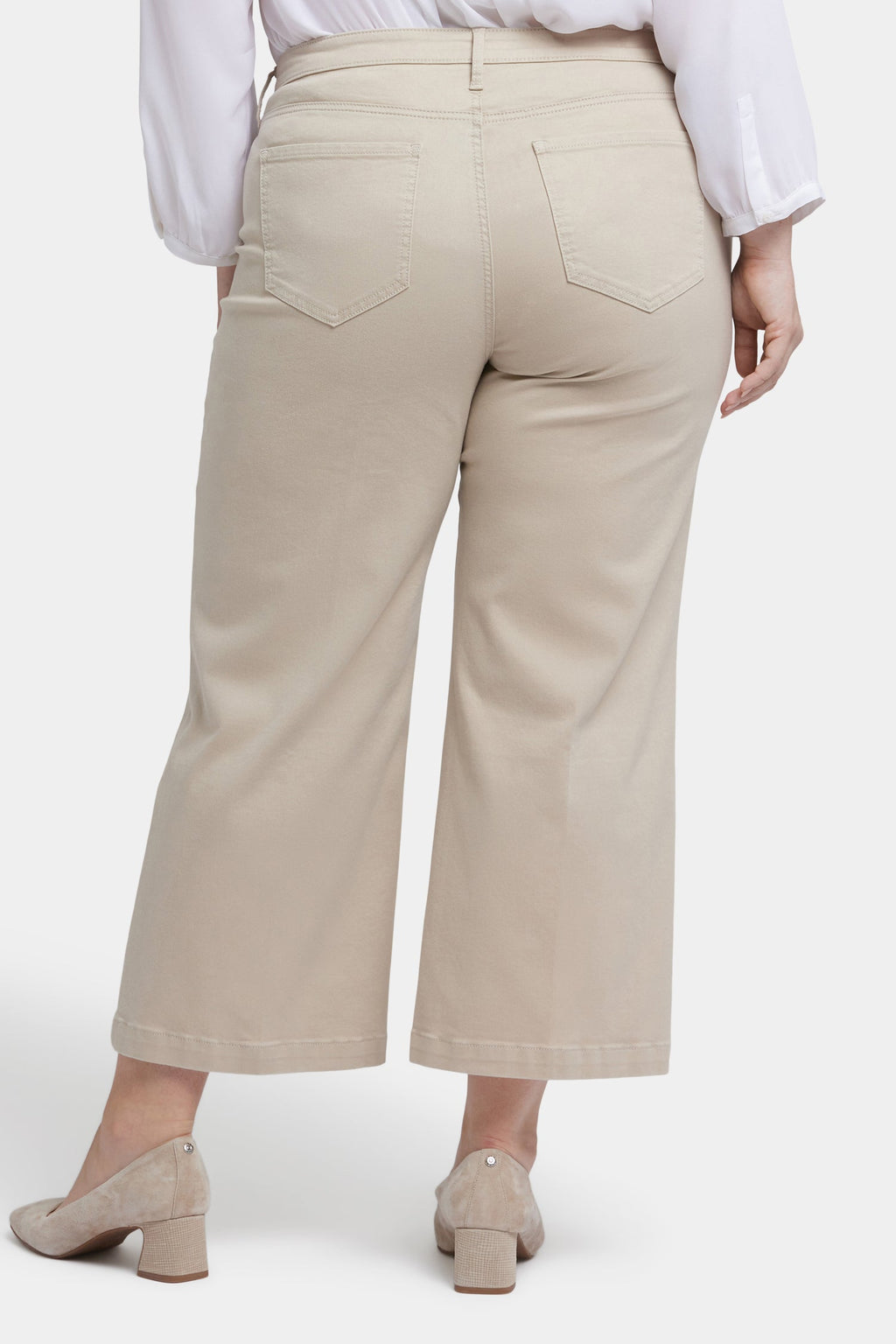 Teresa Wide Leg Ankle Jeans In Plus Size - Feather