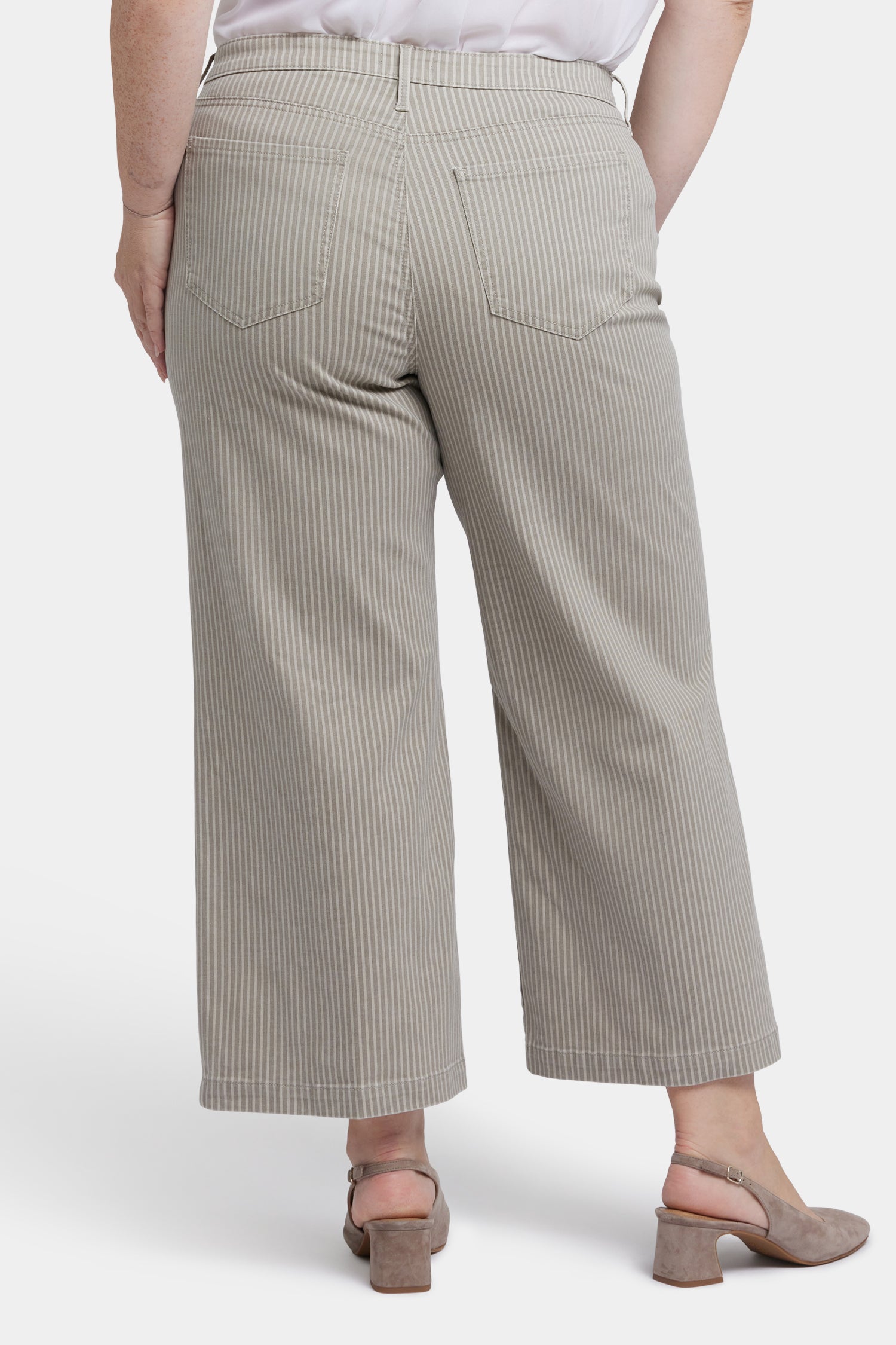 Teresa Wide Leg Ankle Jeans In Plus Size - Hidden Lodge Stripe