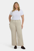 Teresa Wide Leg Ankle Jeans In Plus Size - Feather