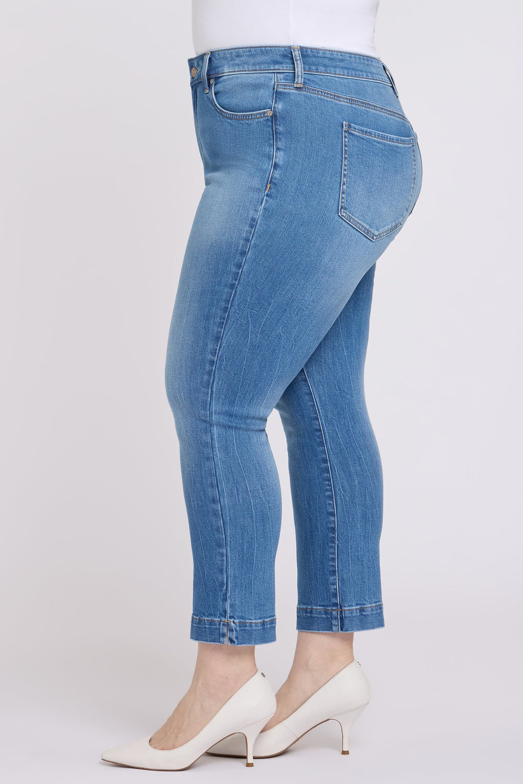 Sheri Slim Straight Ankle Jeans In Plus Size - Pacifica