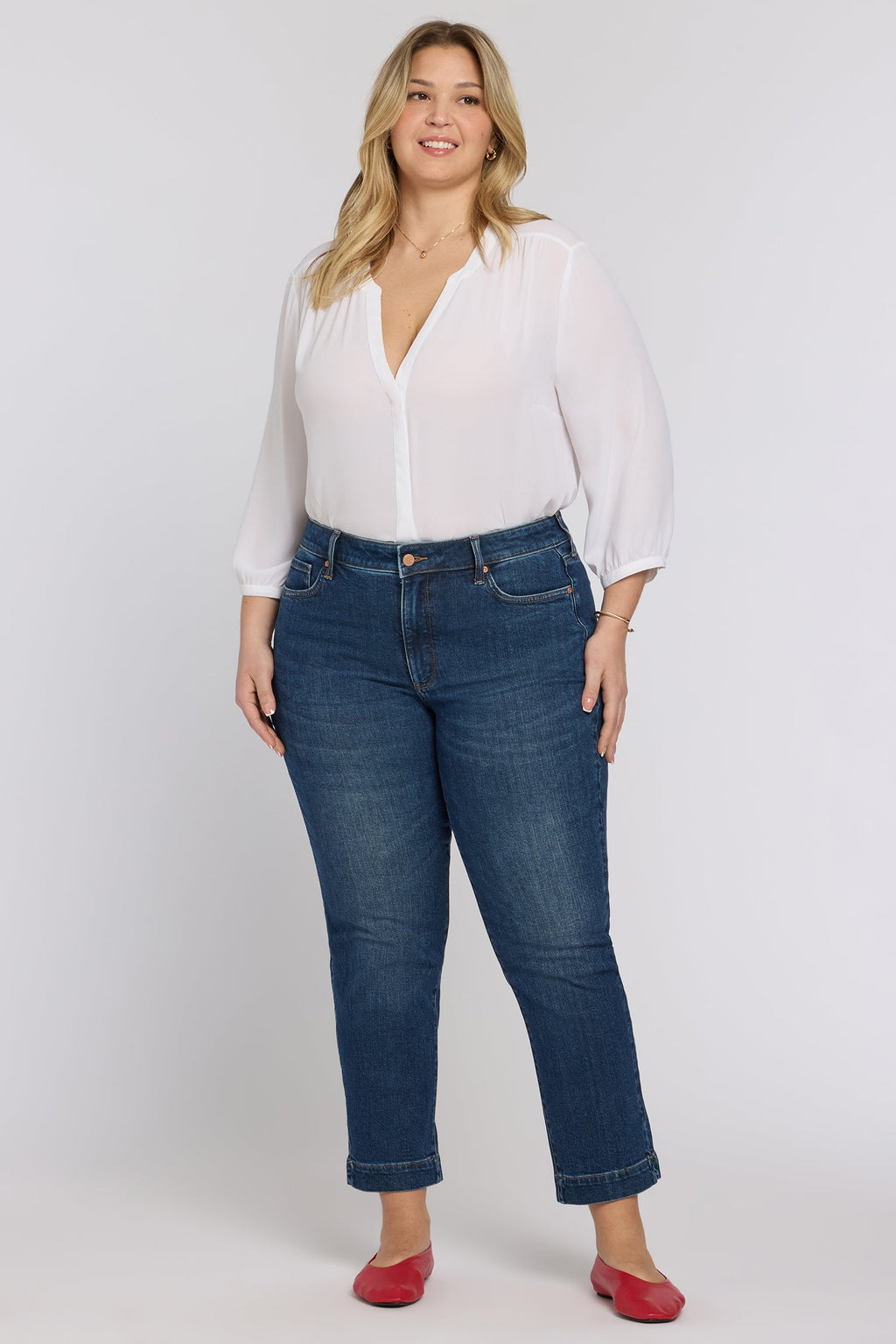 Sheri Slim Straight Ankle Jeans In Plus Size - Sunset Villa