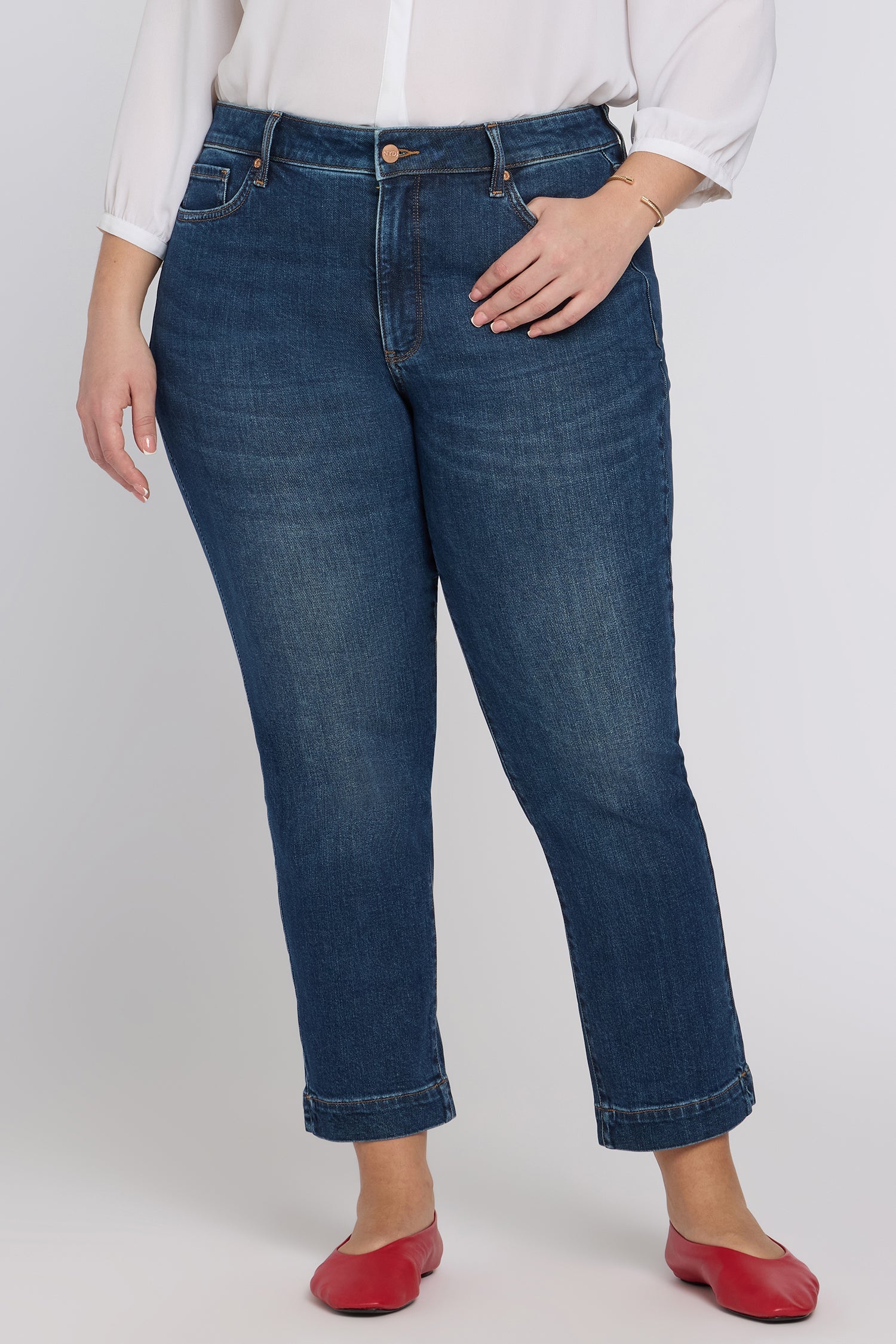 Sheri Slim Straight Ankle Jeans In Plus Size - Sunset Villa