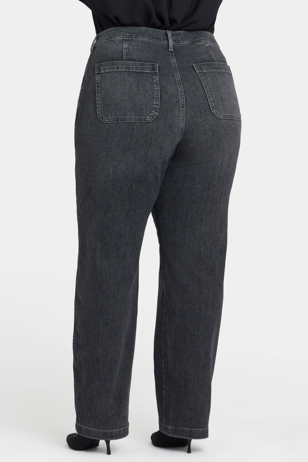 Brooke Loose Straight Jeans In Plus Size - Vintage Noir