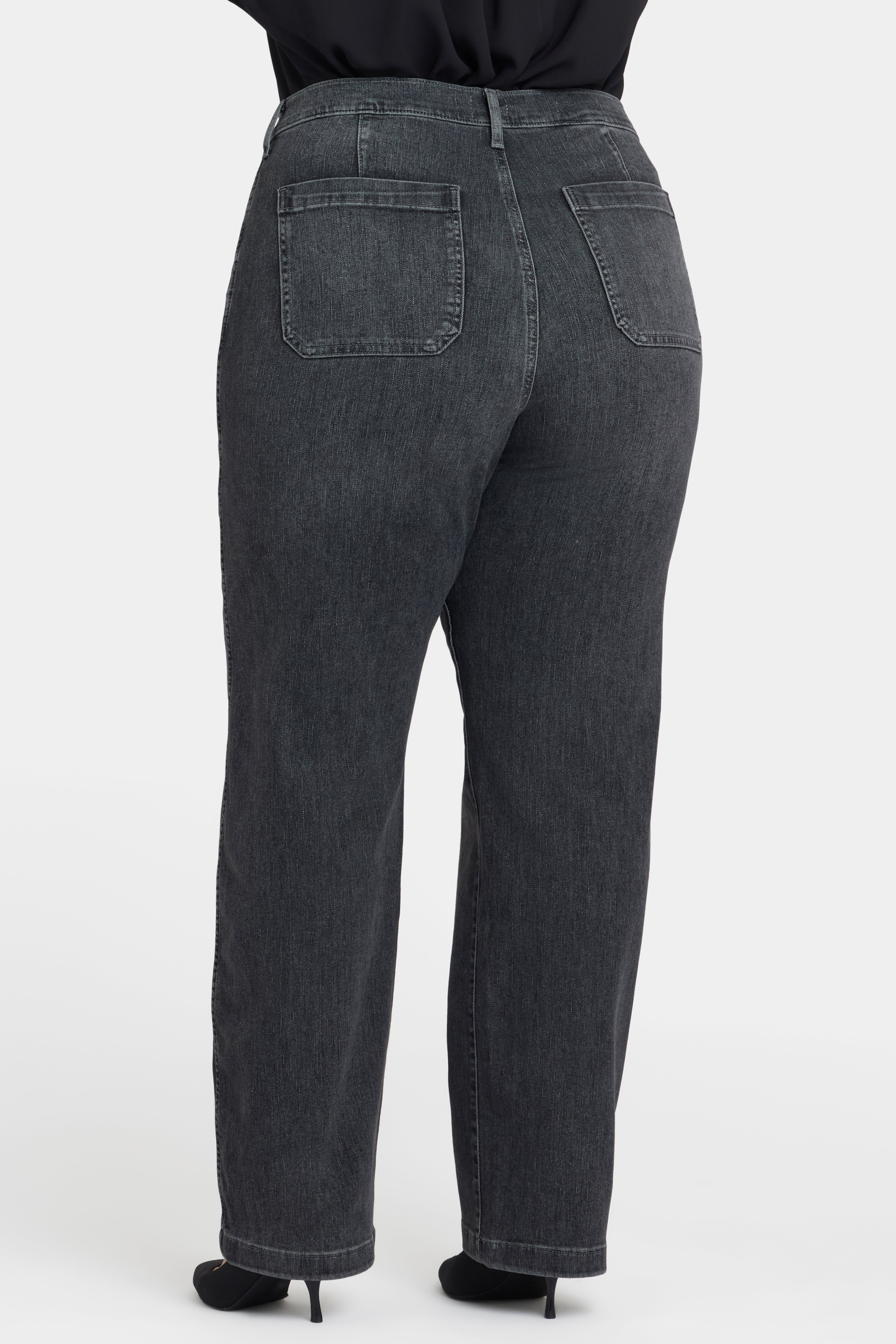 Brooke Loose Straight Jeans In Plus Size - Vintage Noir