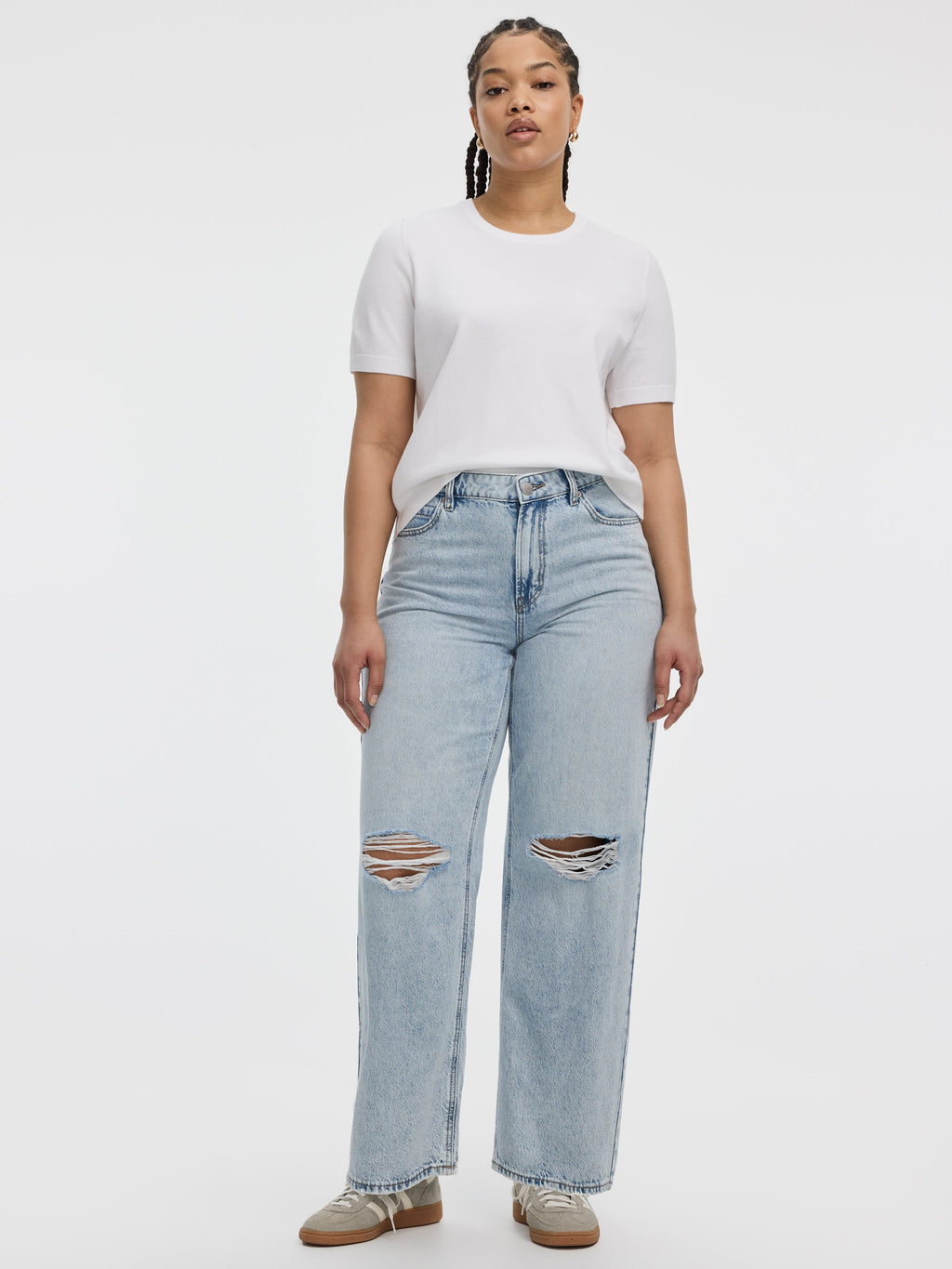 Mid-Rise Ripped Baggy Jean - Curvy Fit