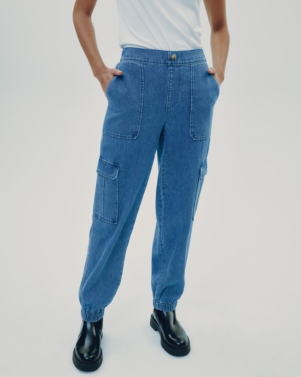 Denim Jogger with Cargo Pockets