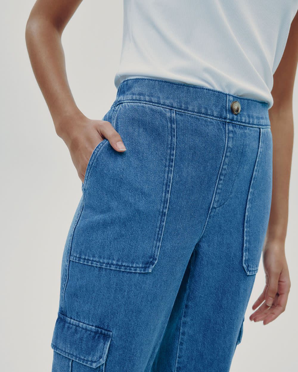 Denim Jogger with Cargo Pockets - Petite