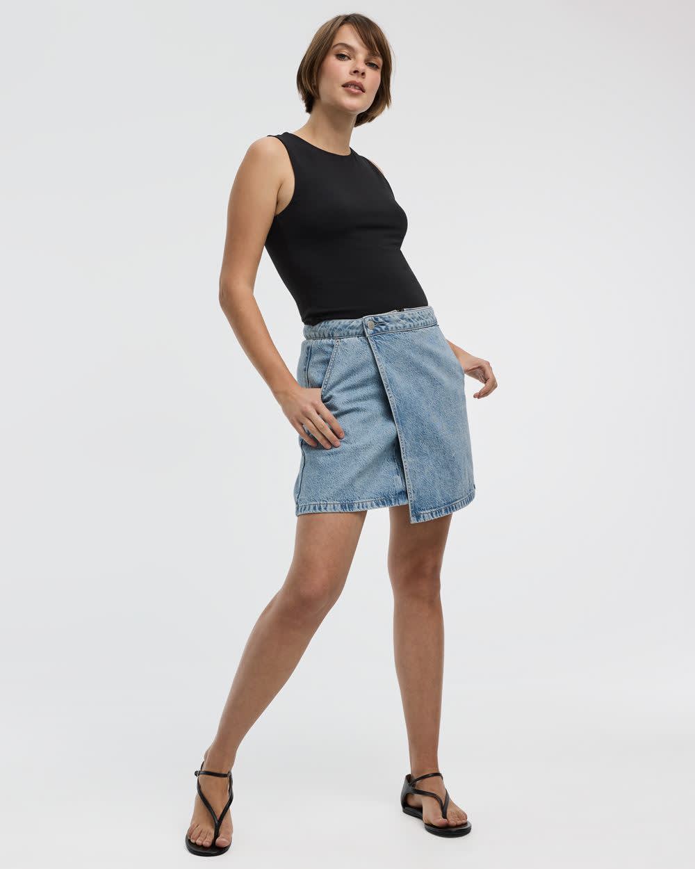 Wrap Denim Skort