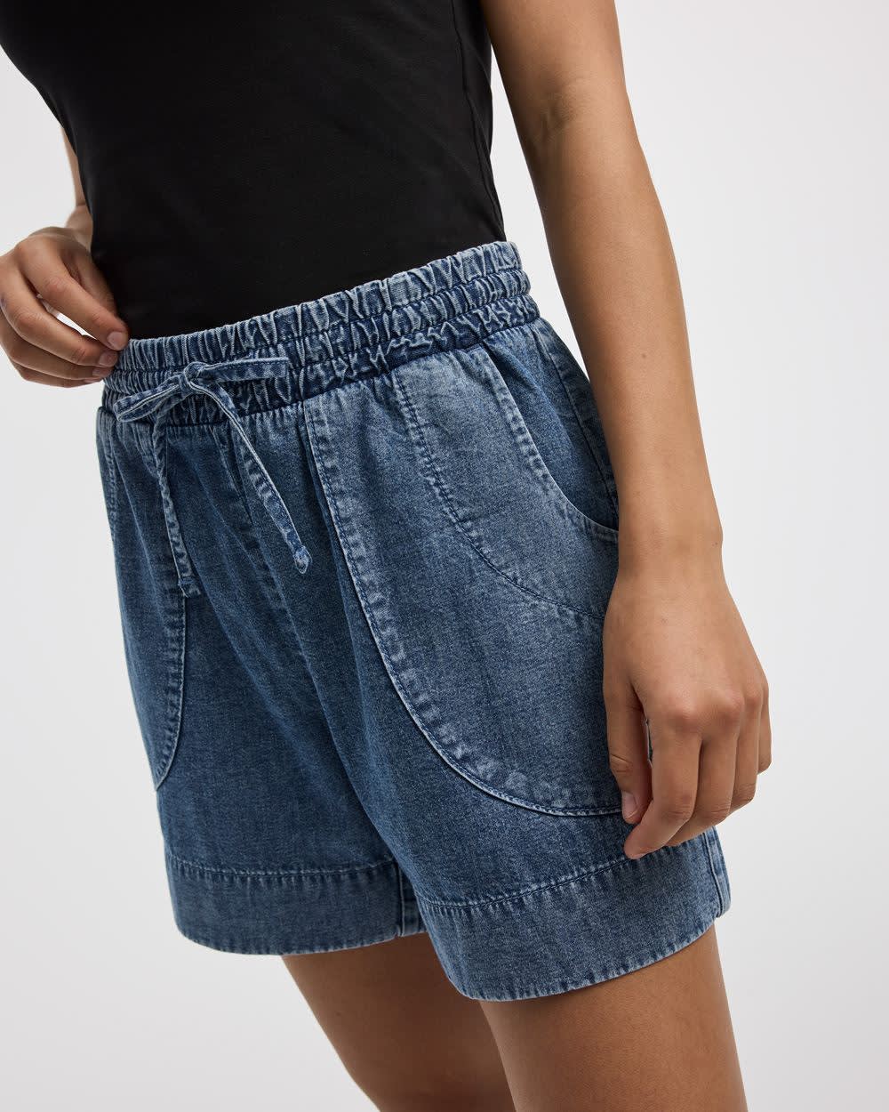 Denim Shorts with Drawstring