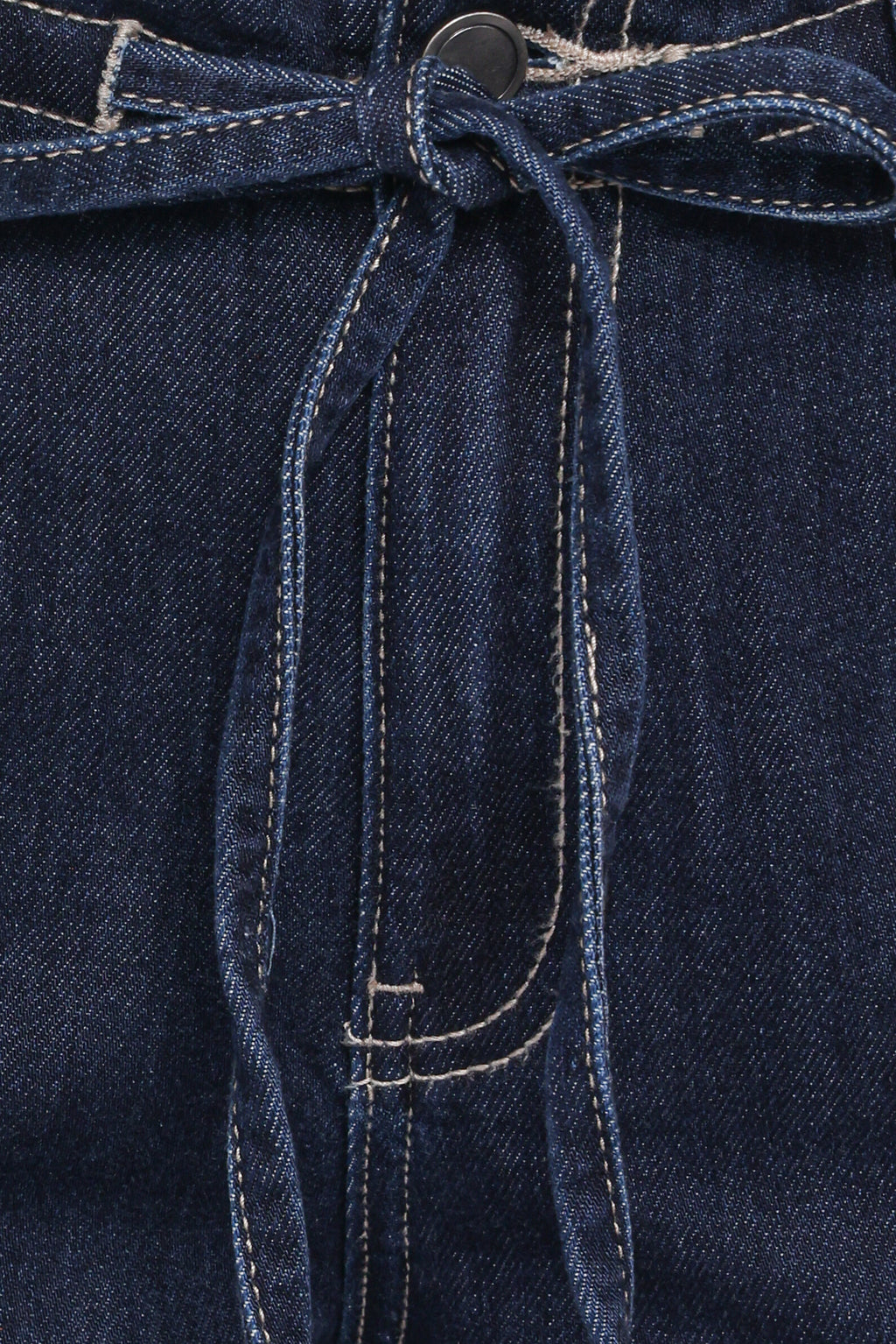 Clover Drawstring Wide Leg Jeans - Dark Wash