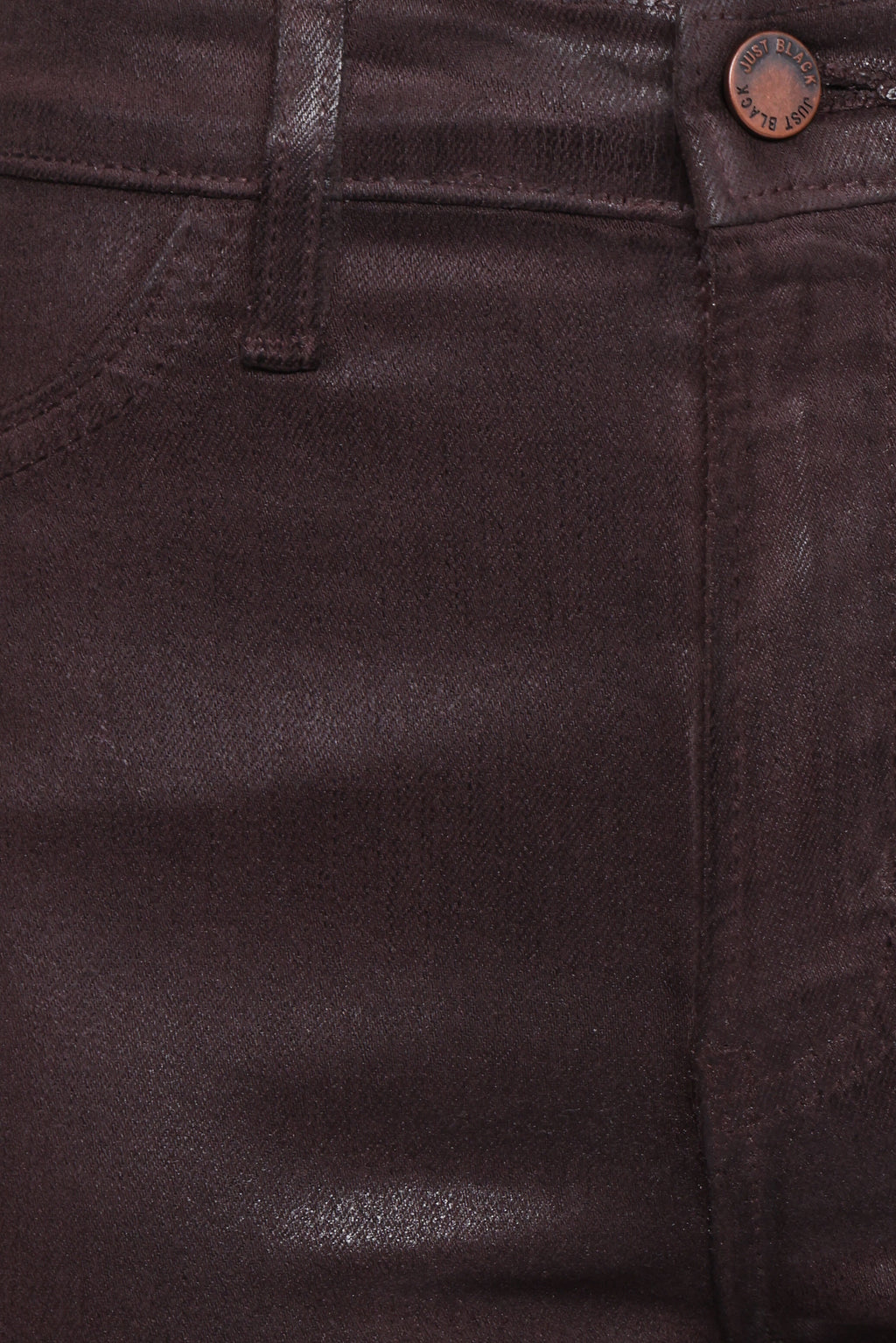 Kalindi Coated Cropped Bootcut Jean - Espresso